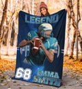 Ohaprints-Fleece-Sherpa-Blanket-American-Football-Gift-For-Son-Boy-Men-Custom-Personalized-Name-Number-Soft-Throw-Blanket-1319-Sherpa Blanket