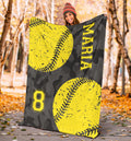 Ohaprints-Fleece-Sherpa-Blanket-Softball-Gift-For-Daughter-Girl-Custom-Personalized-Name-Number-Soft-Throw-Blanket-1178-Sherpa Blanket