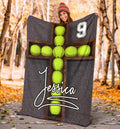 Ohaprints-Fleece-Sherpa-Blanket-Softball-Gift-For-Daughter-Girl-Custom-Personalized-Name-Number-Soft-Throw-Blanket-1847-Sherpa Blanket