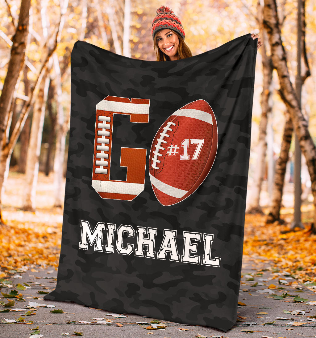 Ohaprints-Fleece-Sherpa-Blanket-American-Football-Gift-For-Son-Boy-Men-Custom-Personalized-Name-Number-Soft-Throw-Blanket-1395-Sherpa Blanket