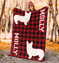 Ohaprints-Fleece-Sherpa-Blanket-Corgi-Dog-Checkered-Red-Black-Gift-For-Dog-Lovers-Custom-Personalized-Name-Soft-Throw-Blanket-1796-Sherpa Blanket