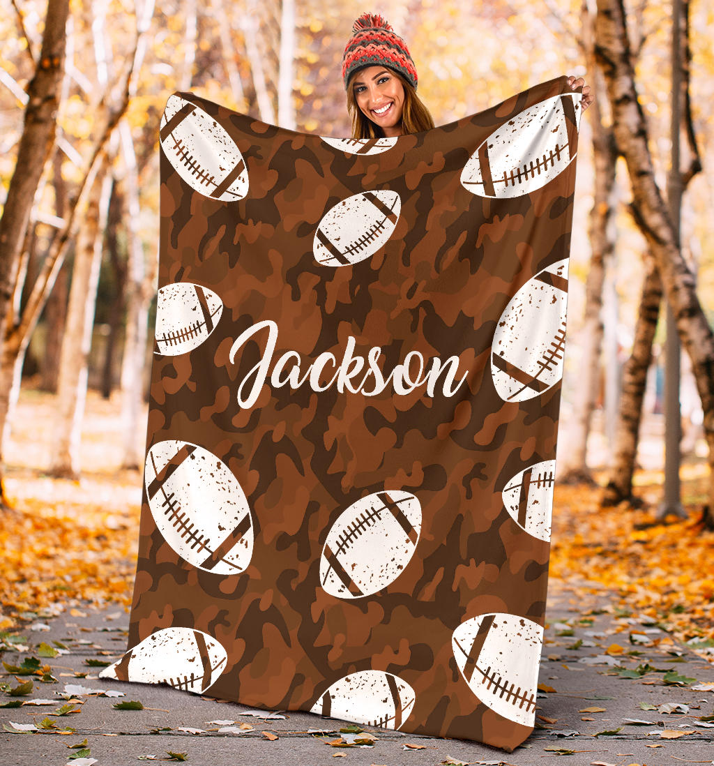 Ohaprints-Fleece-Sherpa-Blanket-American-Football-Gift-For-Son-Boy-Men-Custom-Personalized-Name-Soft-Throw-Blanket-1402-Sherpa Blanket