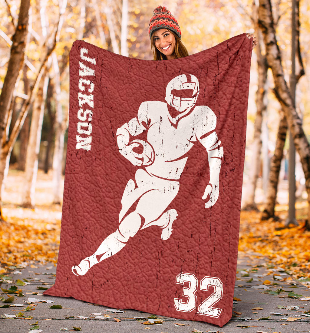 Ohaprints-Fleece-Sherpa-Blanket-American-Football-Gift-For-Son-Boy-Men-Custom-Personalized-Name-Number-Soft-Throw-Blanket-1393-Sherpa Blanket