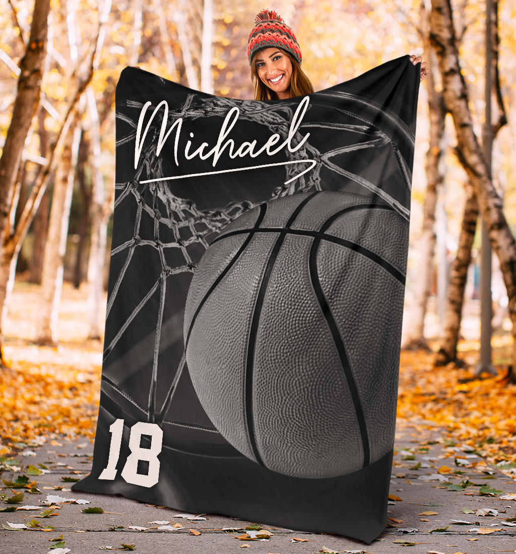 Ohaprints-Fleece-Sherpa-Blanket-Basketball-Gift-For-Son-Boy-Men-Custom-Personalized-Name-Number-Soft-Throw-Blanket-1612-Sherpa Blanket