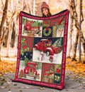 Ohaprints-Fleece-Sherpa-Blanket-Xmas-Red-Truck-And-Animal-Christmas-Vintage-Red-Truck-With-Tree-On-Snow-Soft-Throw-Blanket-1806-Sherpa Blanket