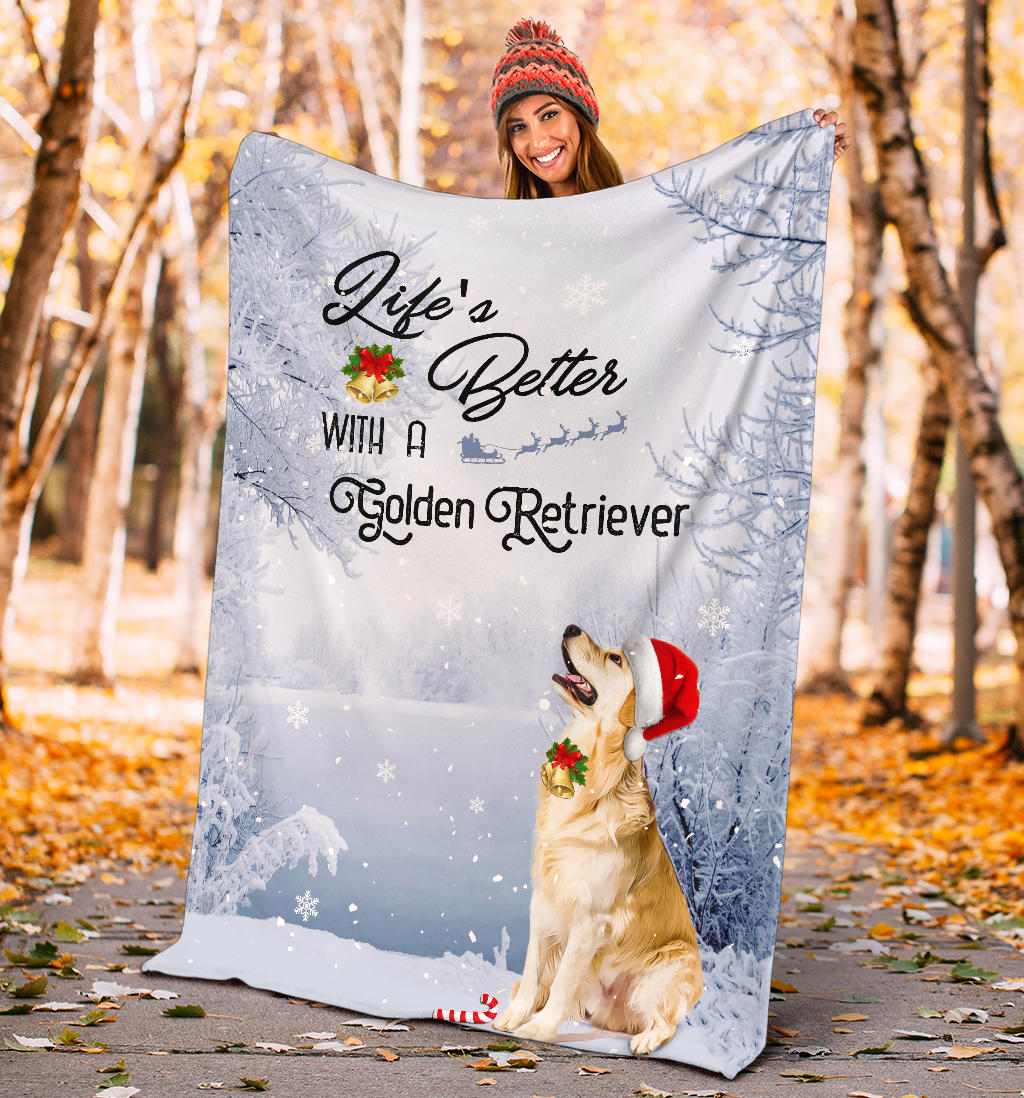 Ohaprints-Fleece-Sherpa-Blanket-Life-Is-Better-Golden-Retriever-Gift-For-Dog-Lovers-Soft-Throw-Blanket-1753-Sherpa Blanket