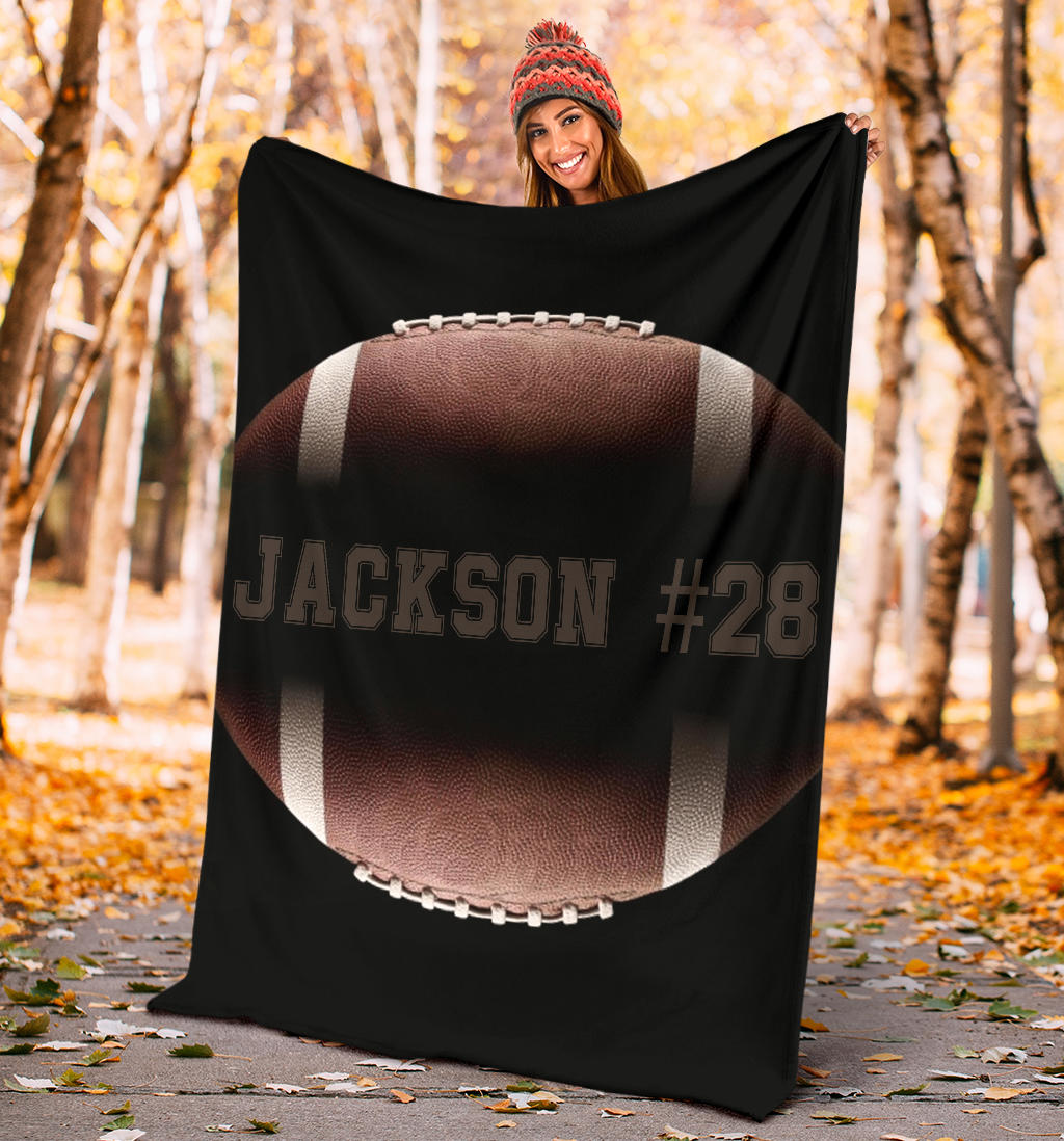 Ohaprints-Fleece-Sherpa-Blanket-American-Football-Gift-For-Son-Boy-Men-Custom-Personalized-Name-Number-Soft-Throw-Blanket-1219-Sherpa Blanket