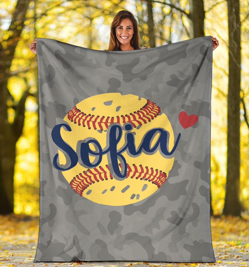 Ohaprints-Fleece-Sherpa-Blanket-Softball-Gift-For-Daughter-Girl-Custom-Personalized-Name-Soft-Throw-Blanket-1179-Sherpa Blanket