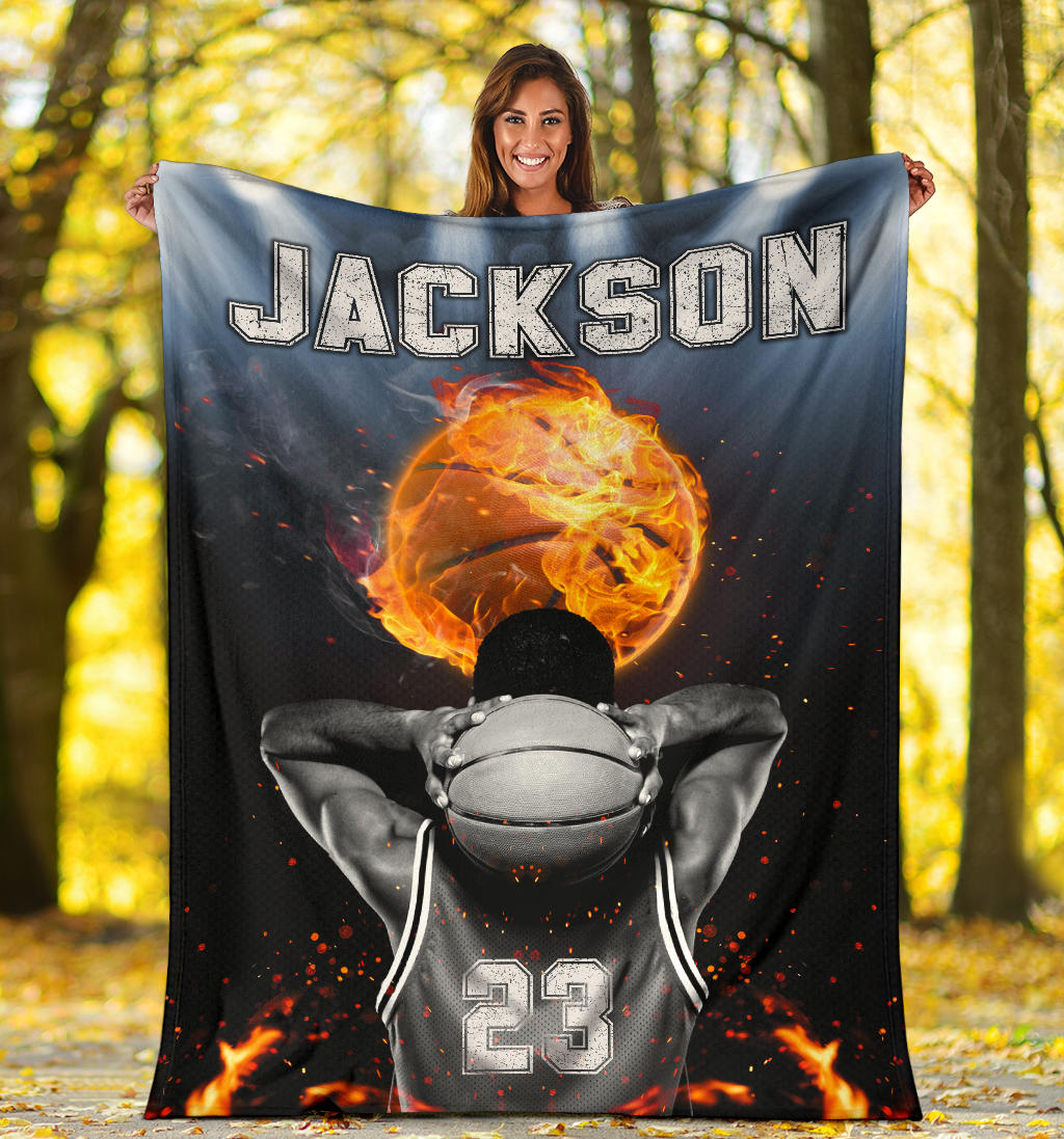 Ohaprints-Fleece-Sherpa-Blanket-Basketball-Gift-For-Son-Boy-Men-Custom-Personalized-Name-Number-Soft-Throw-Blanket-1750-Sherpa Blanket