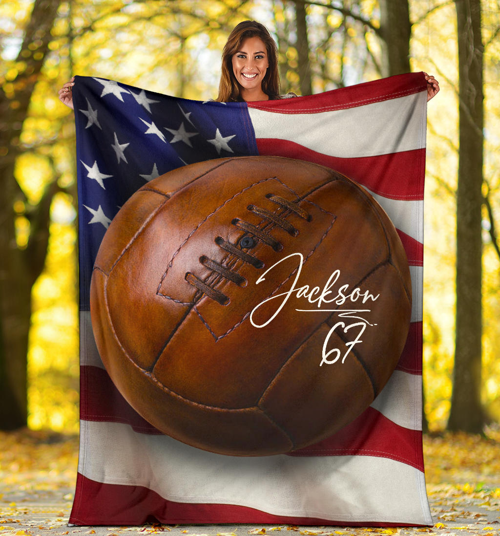 Ohaprints-Fleece-Sherpa-Blanket-Soccer-Vintage-Ball-Flag-Usa-American-Custom-Personalized-Name-Number-Soft-Throw-Blanket-1297-Sherpa Blanket