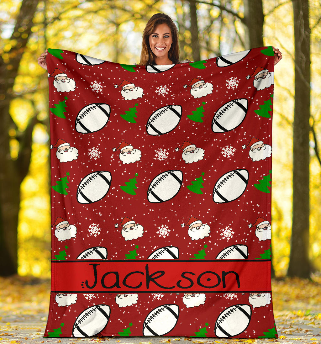 Ohaprints-Fleece-Sherpa-Blanket-American-Football-Gift-For-Son-Boy-Men-Custom-Personalized-Name-Soft-Throw-Blanket-1375-Sherpa Blanket