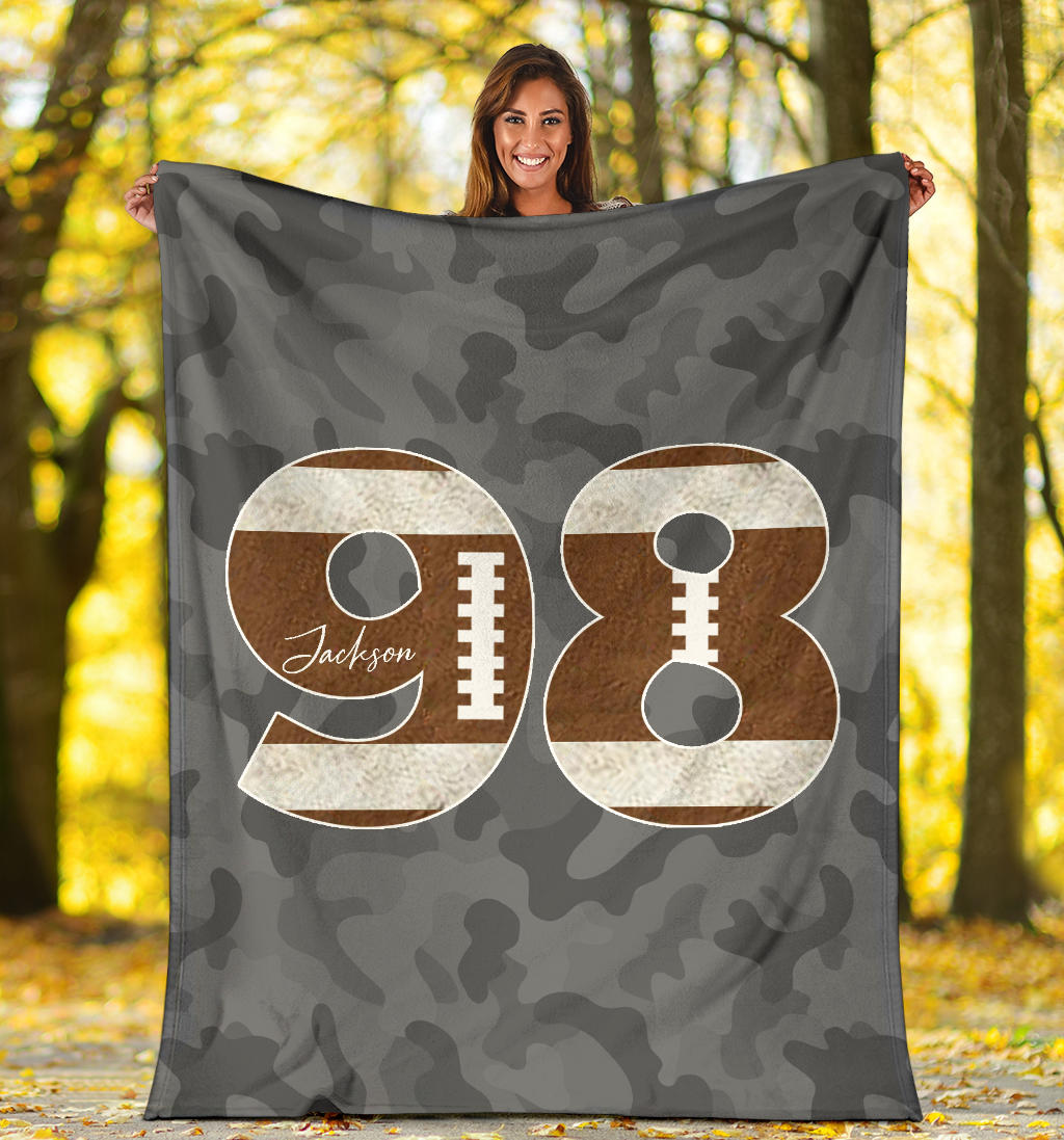 Ohaprints-Fleece-Sherpa-Blanket-American-Football-Gift-For-Son-Boy-Men-Custom-Personalized-Name-Number-Soft-Throw-Blanket-1329-Sherpa Blanket