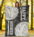 Ohaprints-Fleece-Sherpa-Blanket-Crocheting-Lover-Knitting-Lover-Happy-Hooker-White-Wool-Roll-Black-Camoflage-Soft-Throw-Blanket-1811-Sherpa Blanket