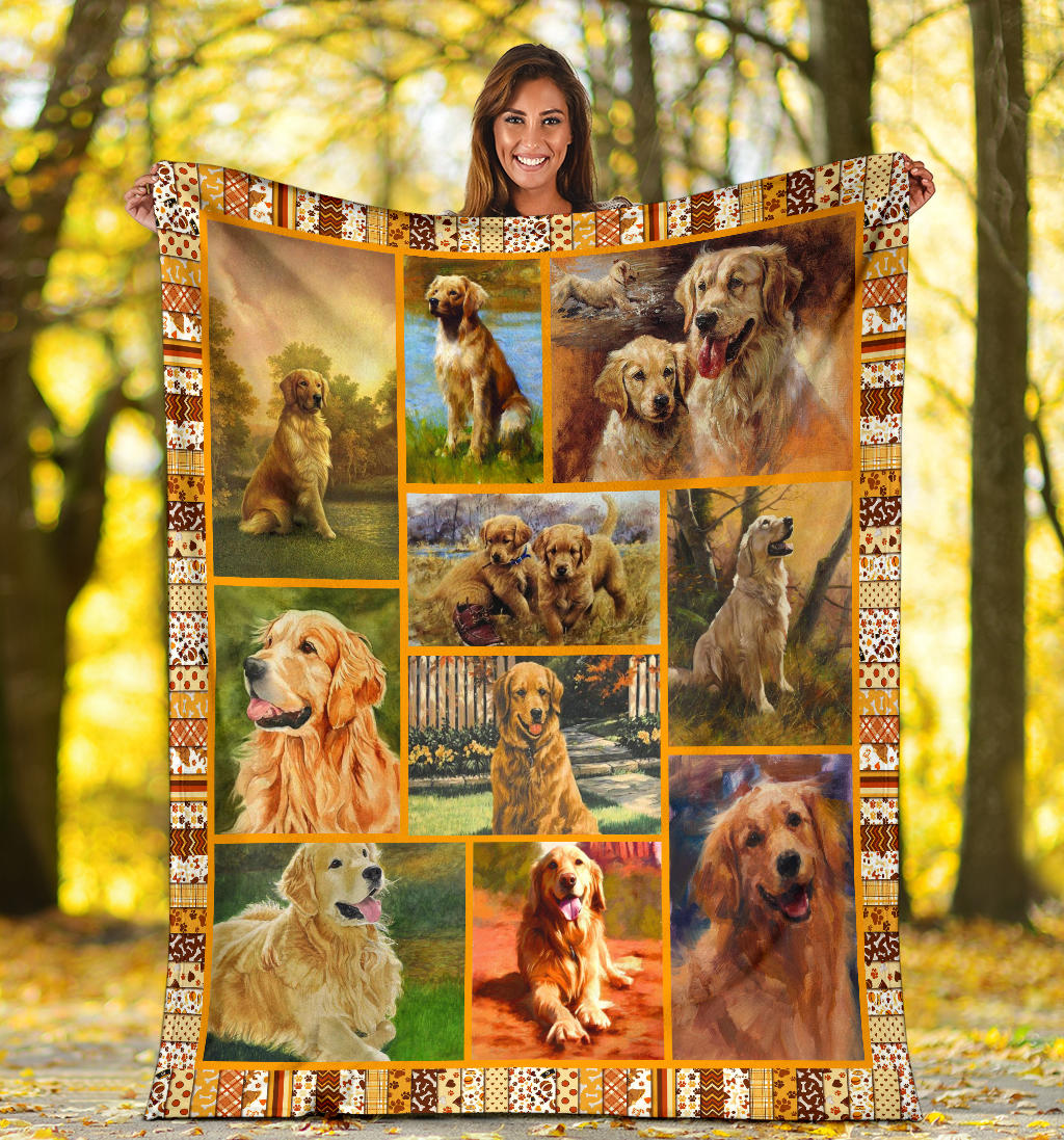 Ohaprints-Fleece-Sherpa-Blanket-Animal-Pet-Lover-Golden-Retriver-Puppy-Dog-Mom-Golden-Retriever-Picture-Soft-Throw-Blanket-1581-Sherpa Blanket