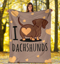 Ohaprints-Fleece-Sherpa-Blanket-Dachshund-I-Love-Pet-Gift-For-Dog-Lovers-Soft-Throw-Blanket-1807-Sherpa Blanket