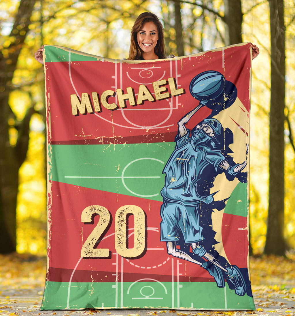 Ohaprints-Fleece-Sherpa-Blanket-Basketball-Gift-For-Son-Boy-Men-Custom-Personalized-Name-Number-Soft-Throw-Blanket-1562-Sherpa Blanket