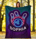 Ohaprints-Fleece-Sherpa-Blanket-Bowling-Neon-Custom-Personalized-Name-Soft-Throw-Blanket-1422-Sherpa Blanket