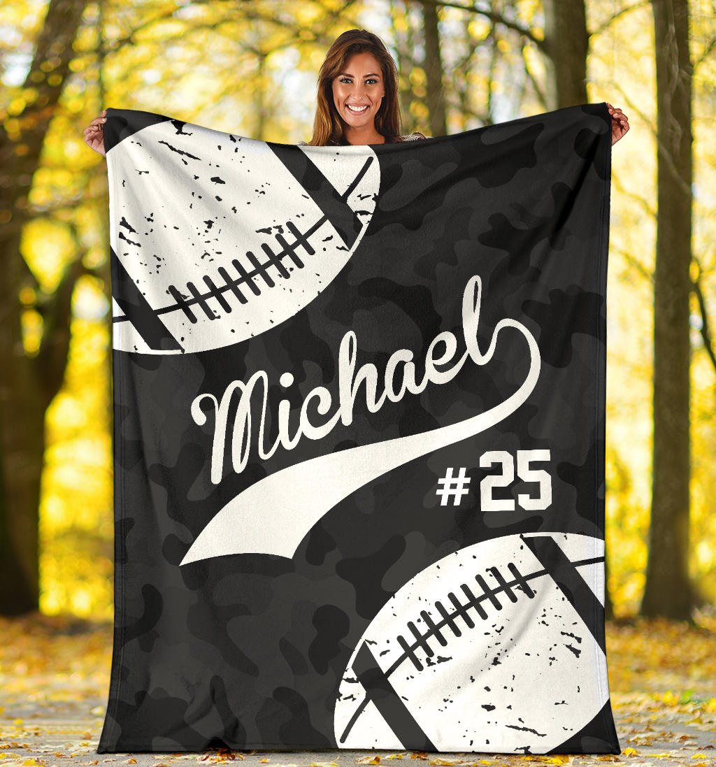 Ohaprints-Fleece-Sherpa-Blanket-American-Football-Gift-For-Son-Boy-Men-Custom-Personalized-Name-Number-Soft-Throw-Blanket-1392-Sherpa Blanket