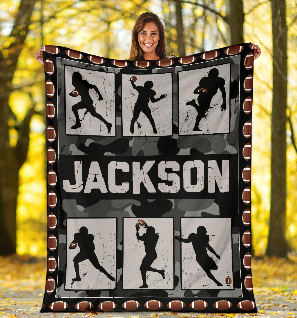 Ohaprints-Fleece-Sherpa-Blanket-American-Football-Gift-For-Son-Boy-Men-Custom-Personalized-Name-Soft-Throw-Blanket-1377-Sherpa Blanket