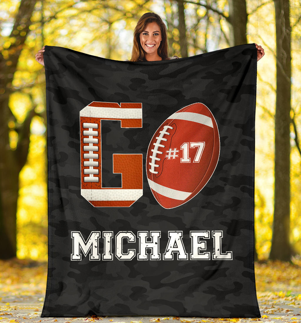 Ohaprints-Fleece-Sherpa-Blanket-American-Football-Gift-For-Son-Boy-Men-Custom-Personalized-Name-Number-Soft-Throw-Blanket-1395-Sherpa Blanket