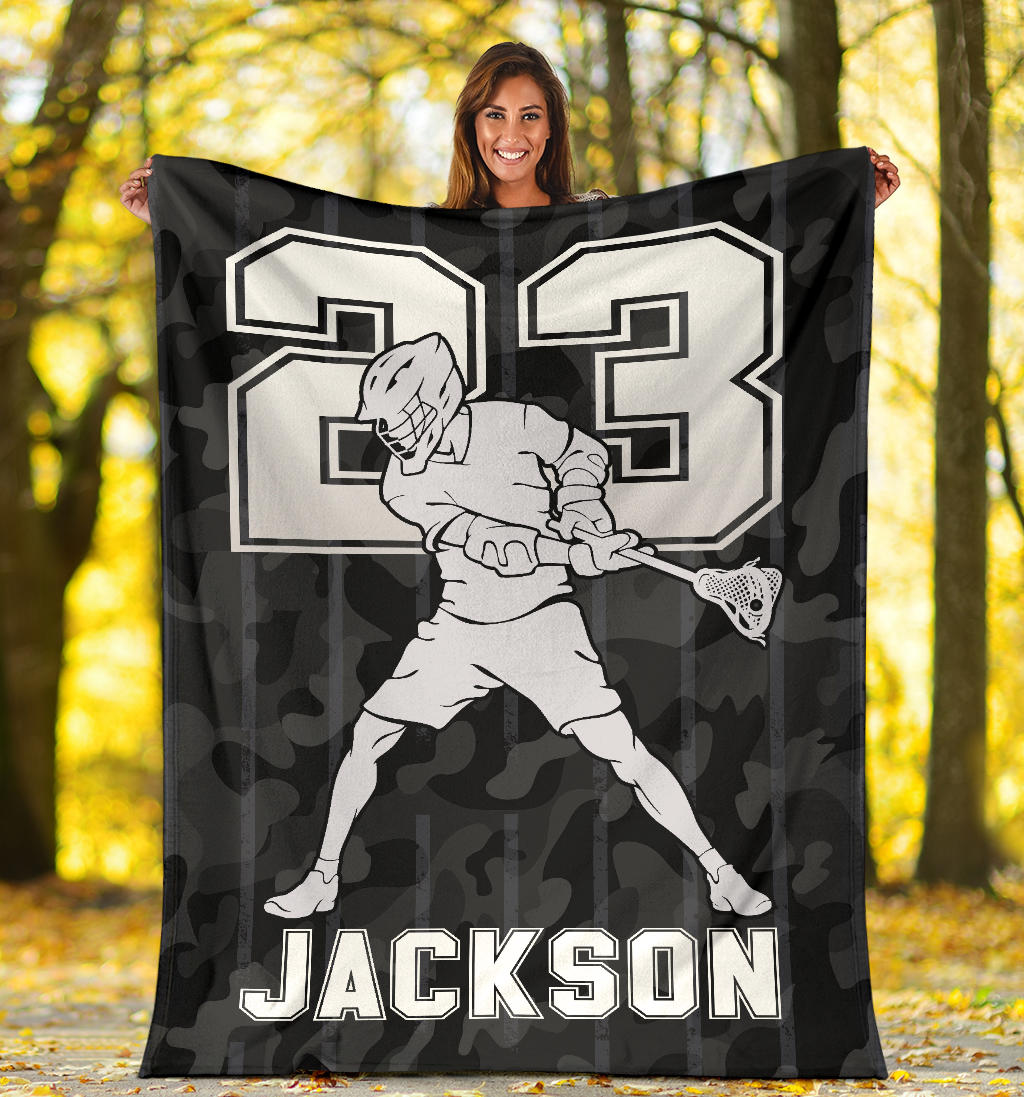 Ohaprints-Fleece-Sherpa-Blanket-Lacrosse-Dark-Camo-Player-Gift-For-Fan-Lovers-Custom-Personalized-Name-Number-Soft-Throw-Blanket-1772-Sherpa Blanket