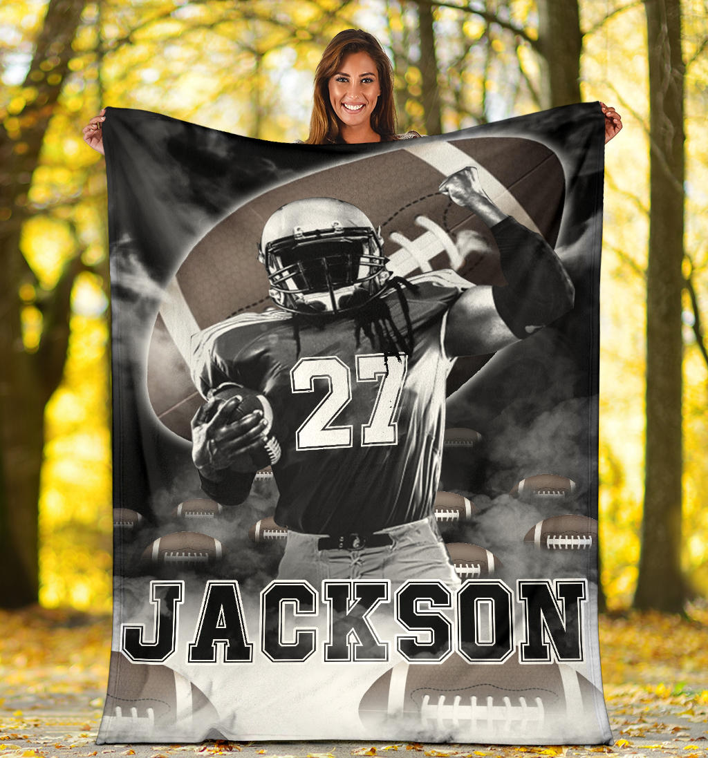 Ohaprints-Fleece-Sherpa-Blanket-American-Football-Gift-For-Son-Boy-Men-Custom-Personalized-Name-Number-Soft-Throw-Blanket-1372-Sherpa Blanket