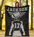 Ohaprints-Fleece-Sherpa-Blanket-American-Football-Gift-For-Son-Boy-Men-Custom-Personalized-Name-Number-Soft-Throw-Blanket-1306-Sherpa Blanket