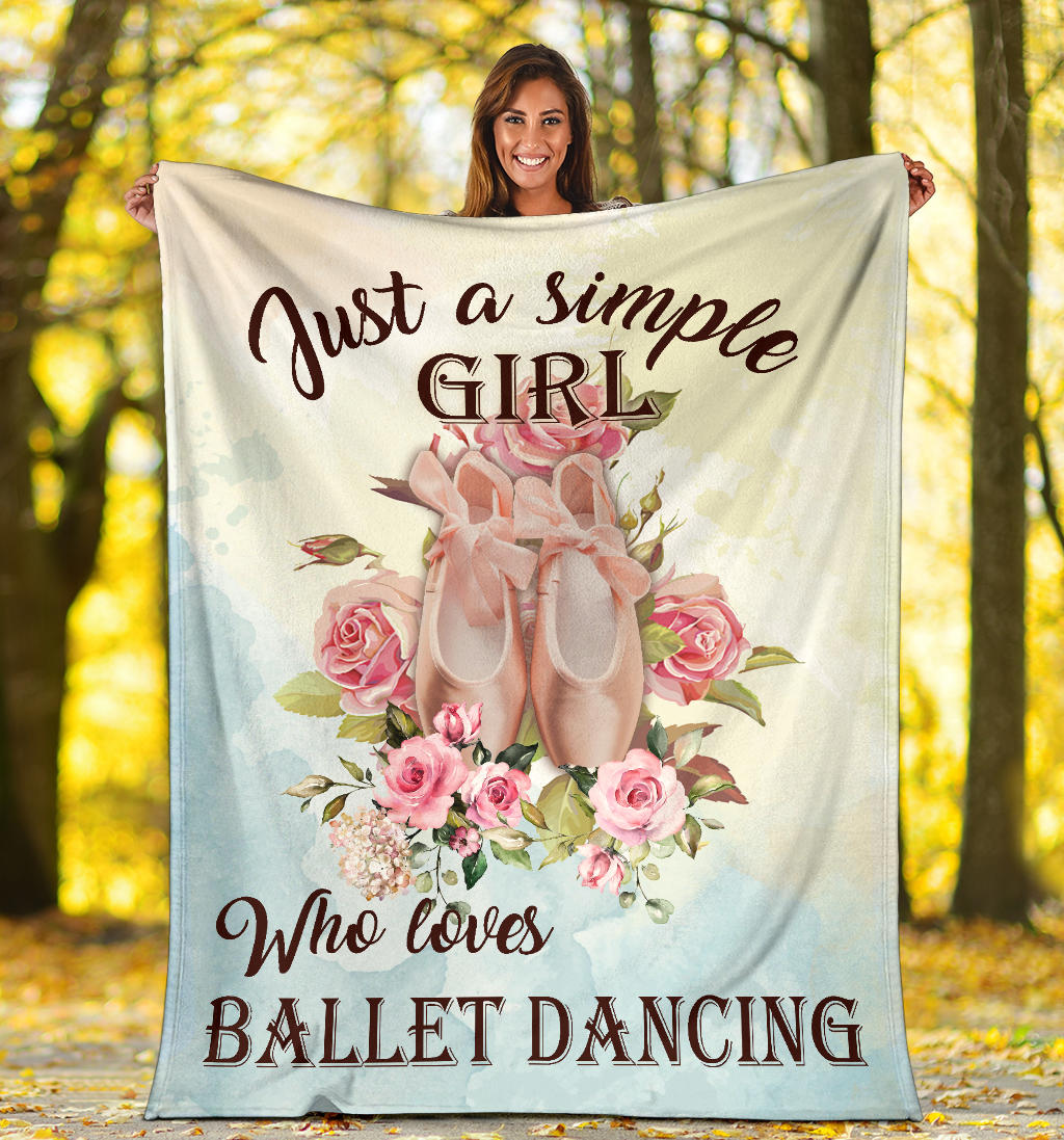 Ohaprints-Fleece-Sherpa-Blanket-Just-A-Simple-Girl-Who-Loves-Ballet-Pink-Rose-Lover-Soft-Throw-Blanket-1577-Sherpa Blanket