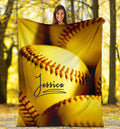 Ohaprints-Fleece-Sherpa-Blanket-Softball-Gift-For-Daughter-Girl-Custom-Personalized-Name-Soft-Throw-Blanket-1187-Sherpa Blanket