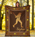 Ohaprints-Fleece-Sherpa-Blanket-Softball-Gift-For-Daughter-Girl-Custom-Personalized-Name-Number-Soft-Throw-Blanket-1865-Sherpa Blanket