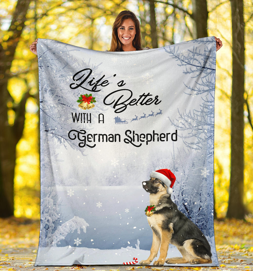 Ohaprints Fleece Sherpa Blanket Life Is Better With A German Shepherd