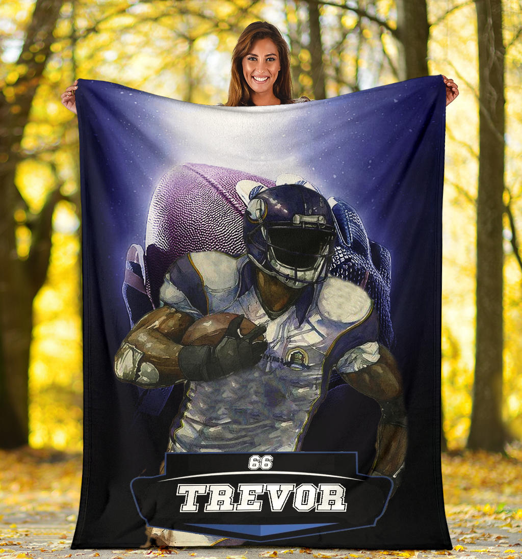 Ohaprints-Fleece-Sherpa-Blanket-American-Football-Gift-For-Son-Boy-Men-Custom-Personalized-Name-Number-Soft-Throw-Blanket-1294-Sherpa Blanket