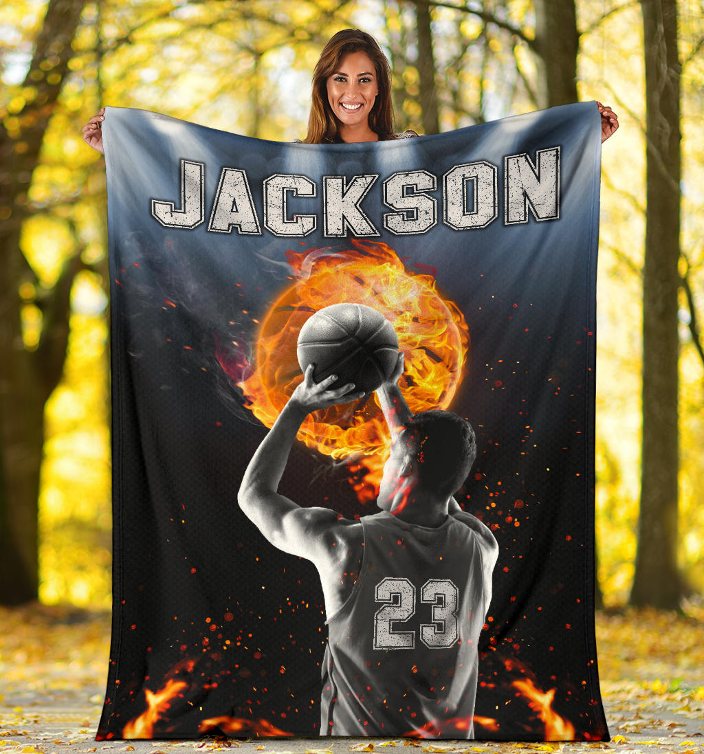 Ohaprints-Fleece-Sherpa-Blanket-Basketball-Gift-For-Son-Boy-Men-Custom-Personalized-Name-Number-Soft-Throw-Blanket-1748-Sherpa Blanket