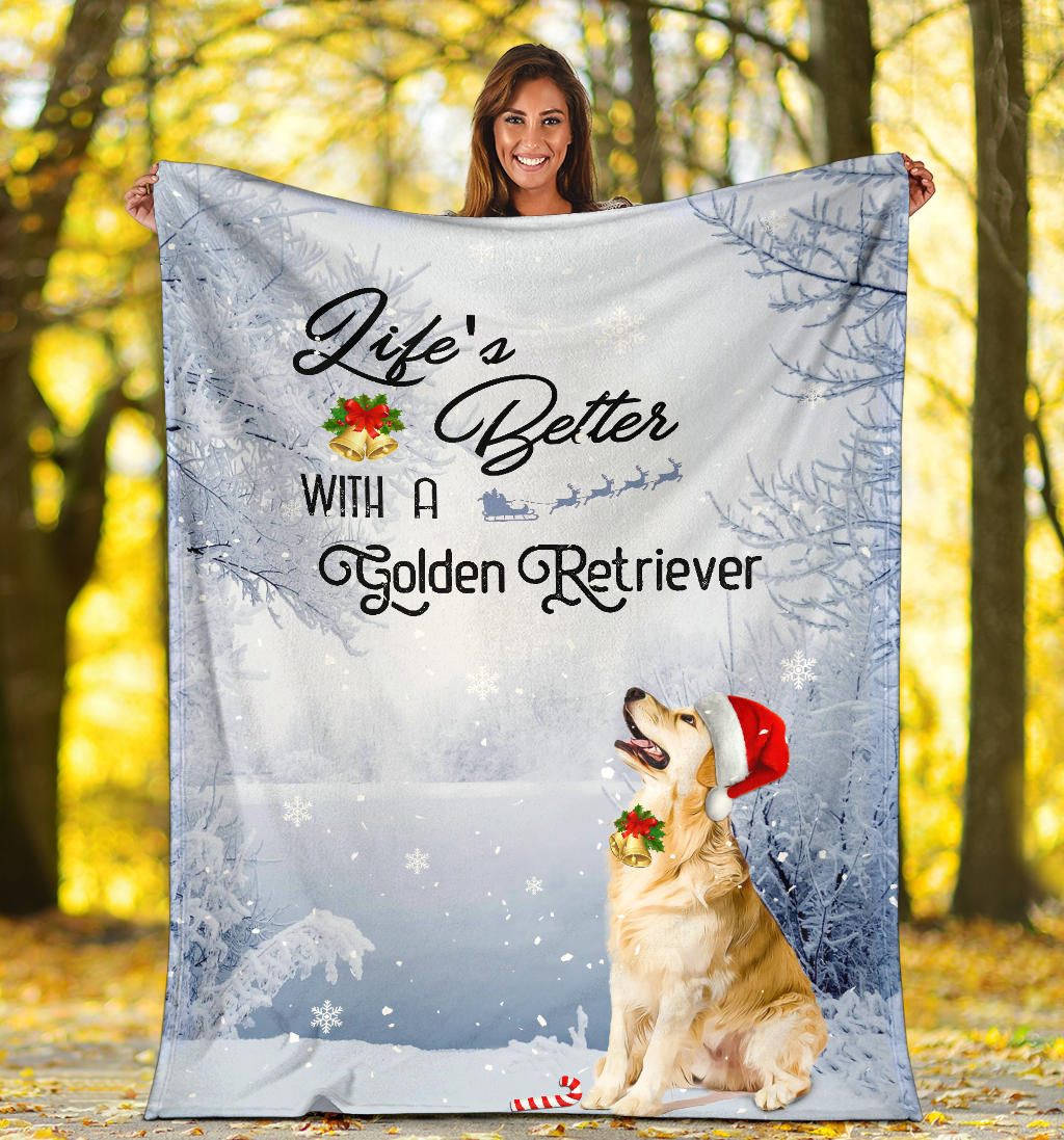 Ohaprints-Fleece-Sherpa-Blanket-Life-Is-Better-Golden-Retriever-Gift-For-Dog-Lovers-Soft-Throw-Blanket-1753-Sherpa Blanket