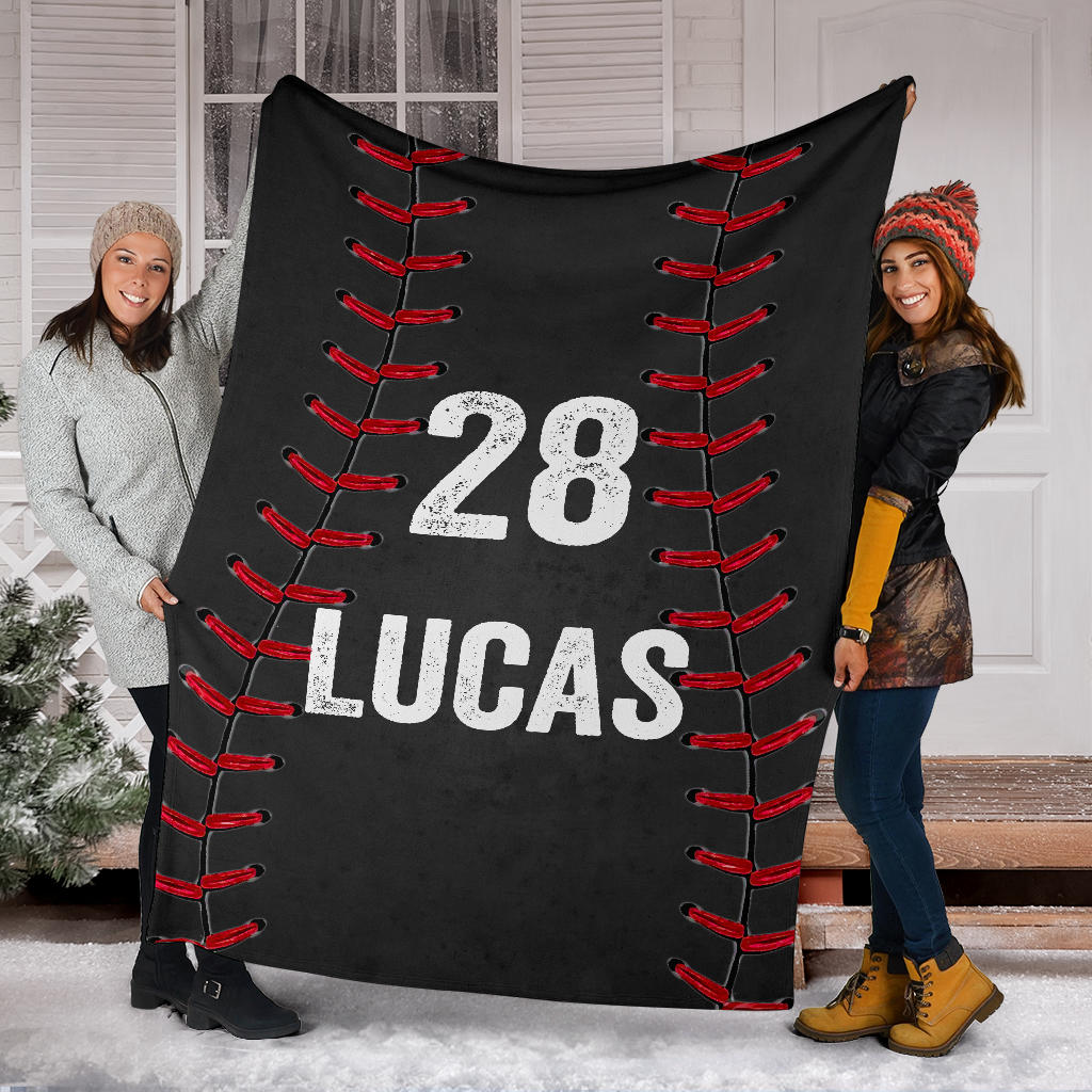 Ohaprints-Fleece-Sherpa-Blanket-Baseball-Gift-For-Son-Boy-Custom-Personalized-Name-Number-Soft-Throw-Blanket-1513-Fleece Blanket