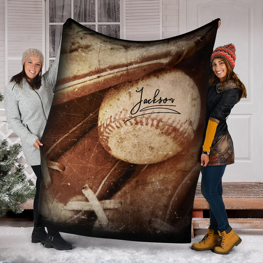 Ohaprints-Fleece-Sherpa-Blanket-Baseball-Gift-For-Son-Boy-Custom-Personalized-Name-Soft-Throw-Blanket-1469-Fleece Blanket