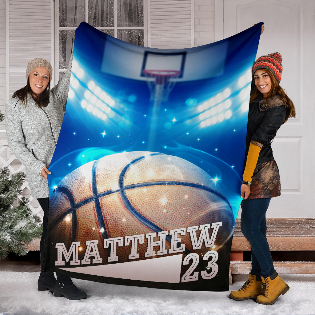 Ohaprints-Fleece-Sherpa-Blanket-Basketball-Gift-For-Son-Boy-Men-Custom-Personalized-Name-Number-Soft-Throw-Blanket-1615-Fleece Blanket