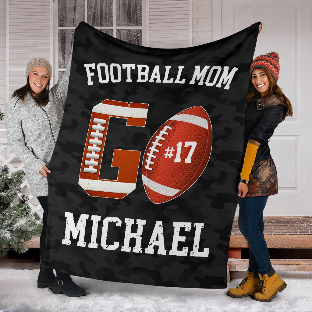 Ohaprints-Fleece-Sherpa-Blanket-American-Football-Gift-For-Son-Boy-Men-Custom-Personalized-Name-Number-Soft-Throw-Blanket-1394-Fleece Blanket