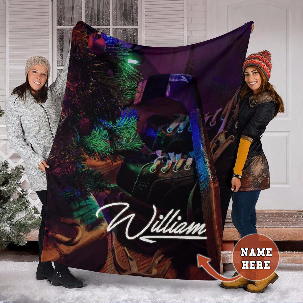 Ohaprints-Fleece-Sherpa-Blanket-Christmas-Hockey-Blanket-Hockey-Player-Lover-Fan-Gift-Custom-Personalized-Name-Soft-Throw-Blanket-1650-Sherpa Blanket
