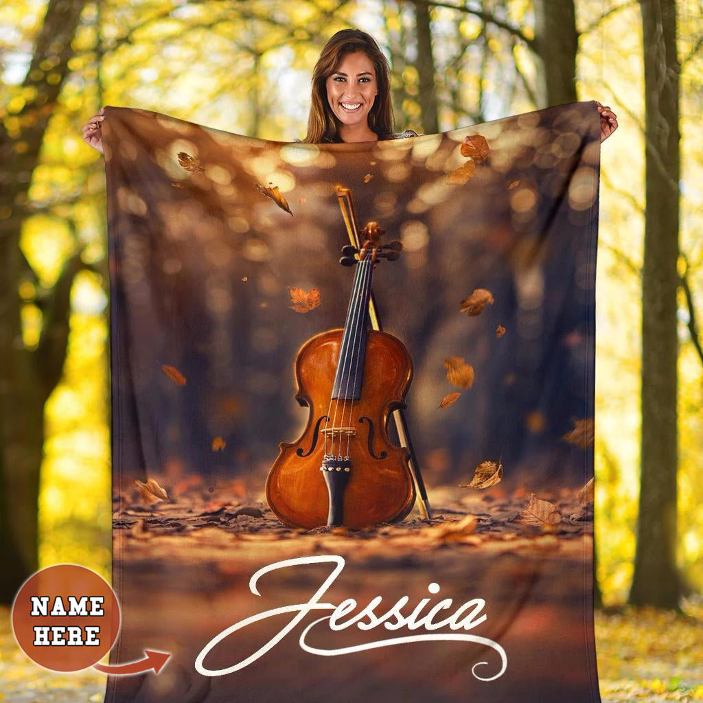 Ohaprints-Fleece-Sherpa-Blanket-Music-Autumn-Violin-Gift-For-Violin-Lovers-Custom-Personalized-Name-Soft-Throw-Blanket-1299-Fleece Blanket