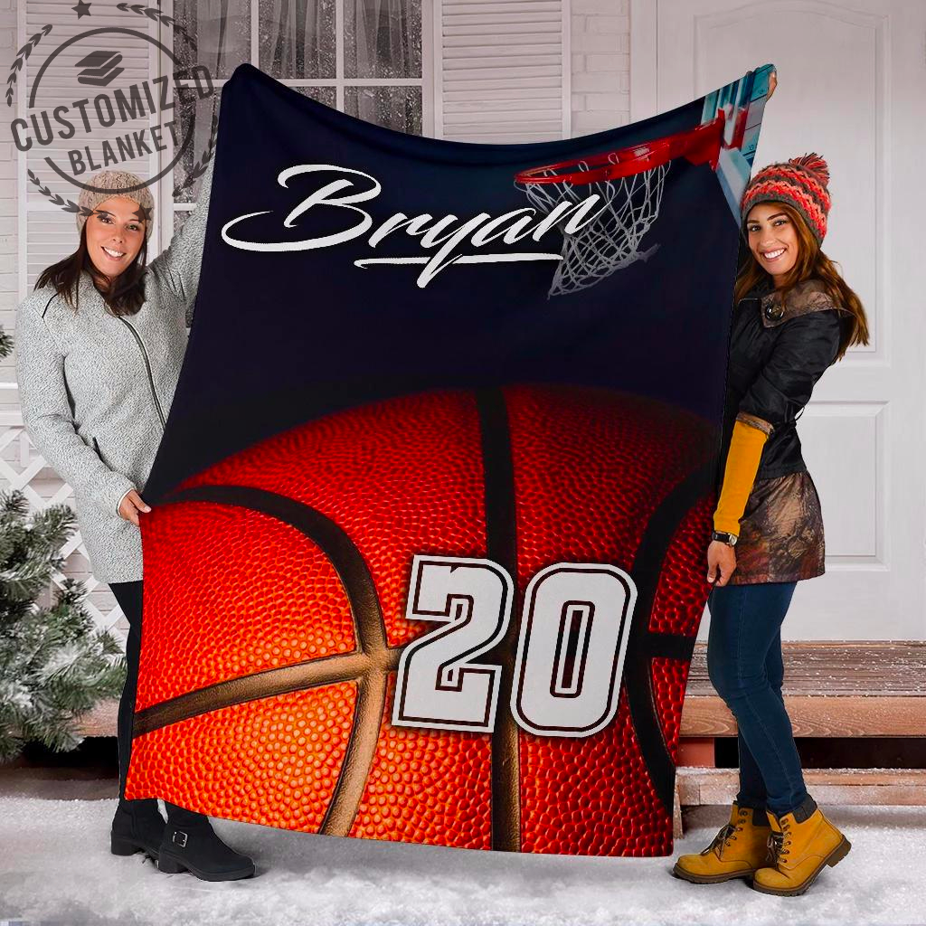 Ohaprints-Fleece-Sherpa-Blanket-Basketball-Gift-For-Son-Boy-Men-Custom-Personalized-Name-Number-Soft-Throw-Blanket-1416-Sherpa Blanket