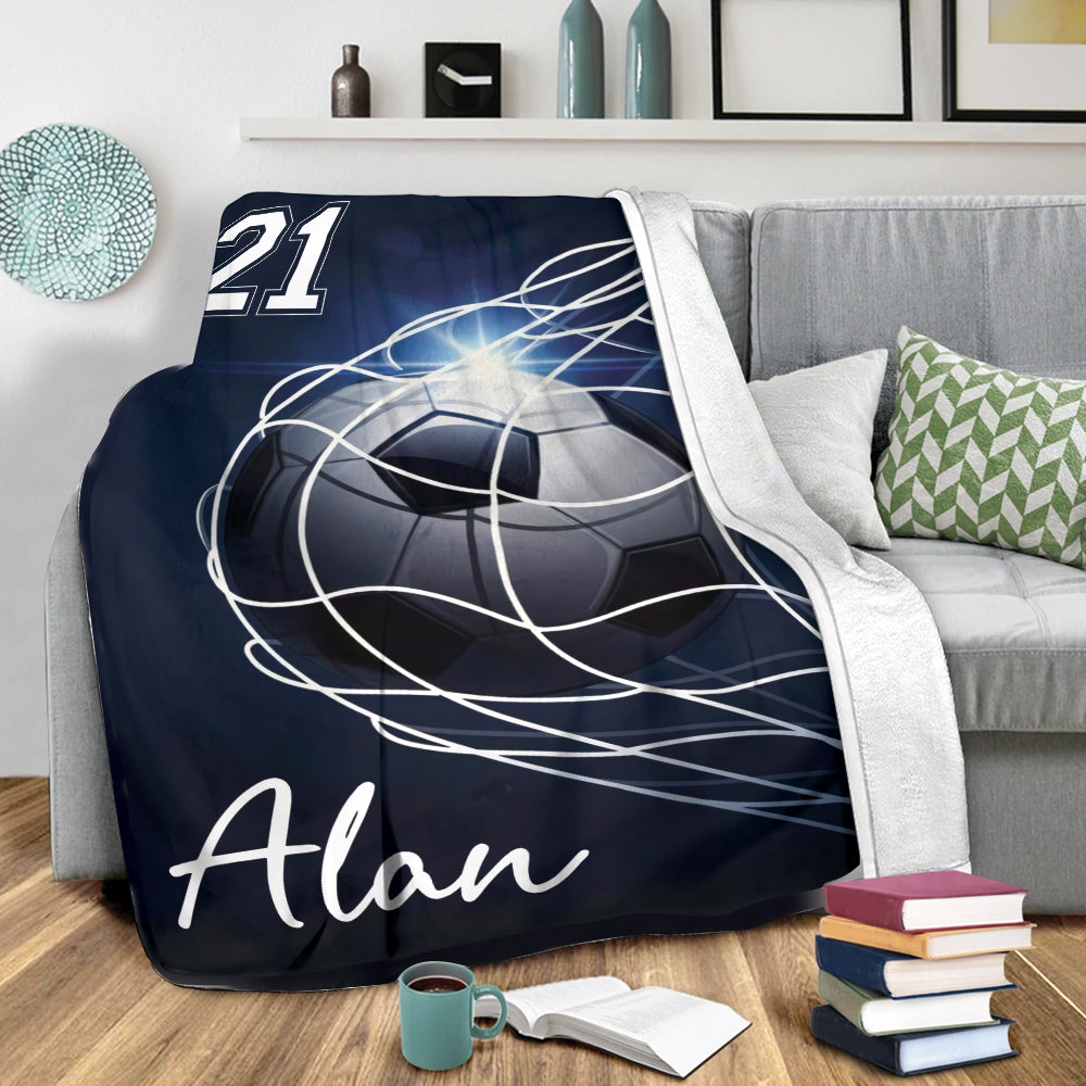 Ohaprints-Fleece-Sherpa-Blanket-Soccer-Goal-Navy-Net-Custom-Personalized-Name-Number-Soft-Throw-Blanket-1898-Sherpa Blanket