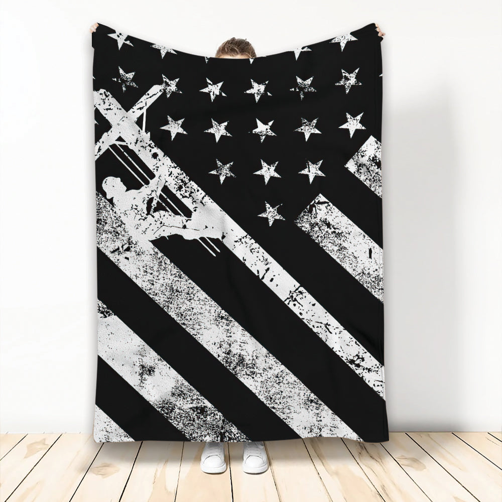 Ohaprints-Fleece-Sherpa-Blanket-Lineman-Flag-Lineman-Soft-Throw-Blanket-1824-Fleece Blanket