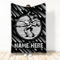 Ohaprints-Fleece-Sherpa-Blanket-Abstract-Pattern-Wrestling-Lover-Wrestler-Black-White-Custom-Personalized-Name-Soft-Throw-Blanket-1834-Fleece Blanket