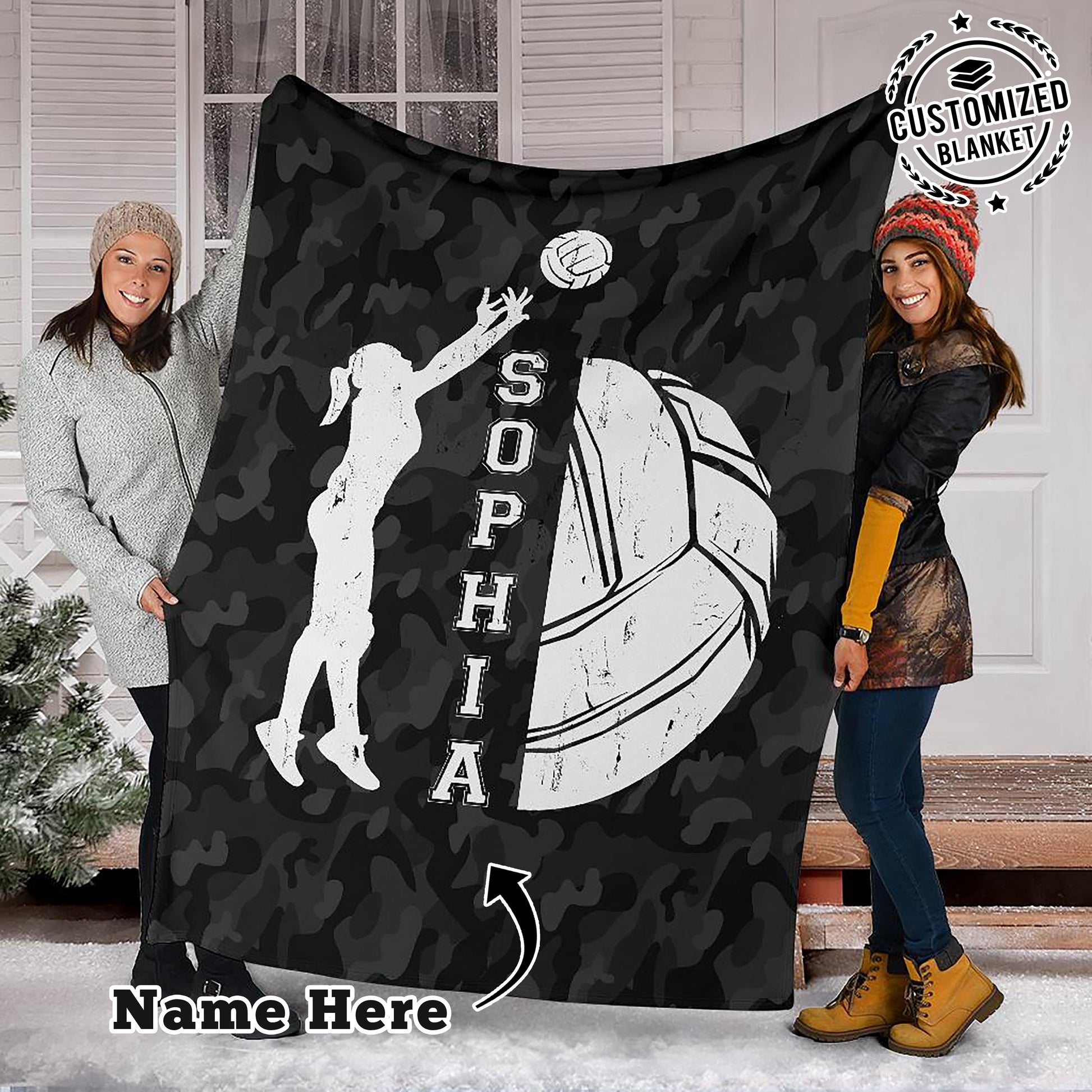 Ohaprints-Fleece-Sherpa-Blanket-Volleyball-Gift-For-Daughter-Girl-Custom-Personalized-Name-Number-Soft-Throw-Blanket-1843-Fleece Blanket