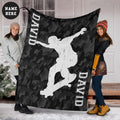 Ohaprints-Fleece-Sherpa-Blanket-Black-Camo-Pattern-Skateboarding-Boy-Custom-Personalized-Name-Soft-Throw-Blanket-1925-Sherpa Blanket