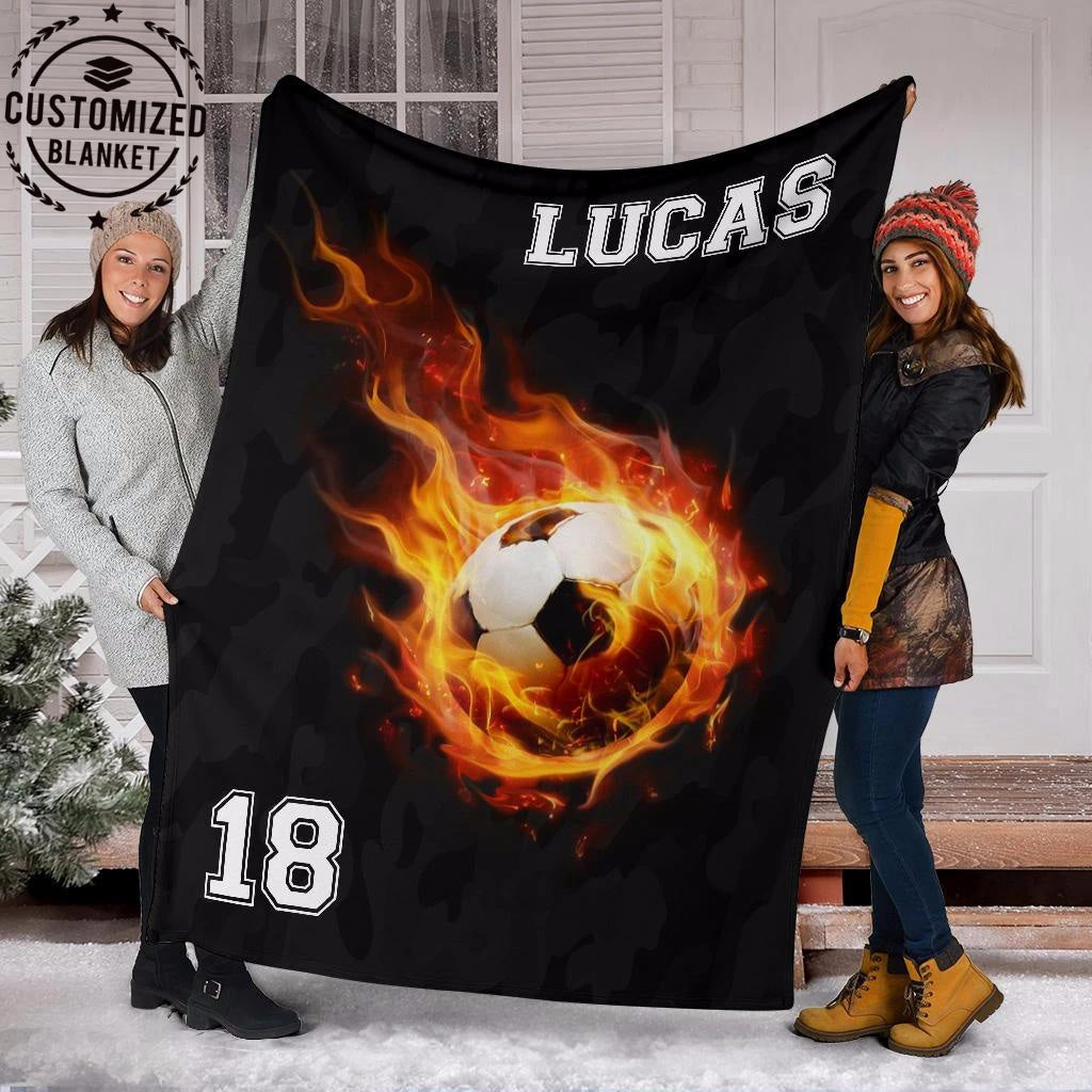 Ohaprints-Fleece-Sherpa-Blanket-Soccer-Fireballs-Effect-Custom-Personalized-Name-Number-Soft-Throw-Blanket-1920-Fleece Blanket