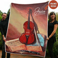 Ohaprints-Fleece-Sherpa-Blanket-Violin-Painting-Gift-For-Violin-Lovers-Custom-Personalized-Name-Soft-Throw-Blanket-1265-Fleece Blanket